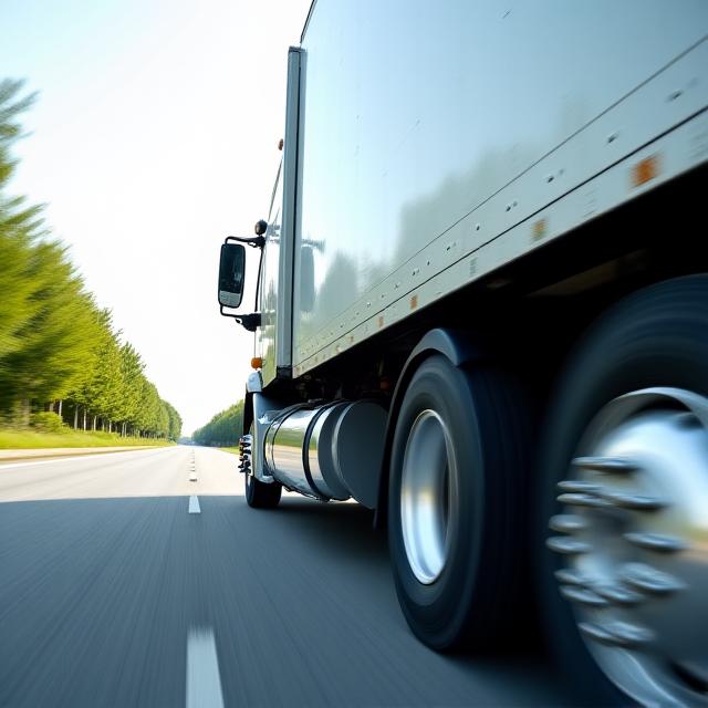 Modern freight truck on the highway